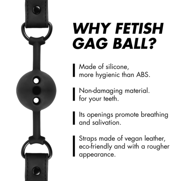 FETISH SUBMISSIVE BONDAGE - BÂILLON À BOULE EN SILICONE RESPIRANT - – Image 4