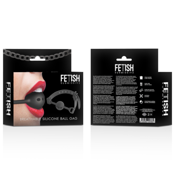 FETISH SUBMISSIVE BONDAGE - BÂILLON À BOULE EN SILICONE RESPIRANT - – Image 7