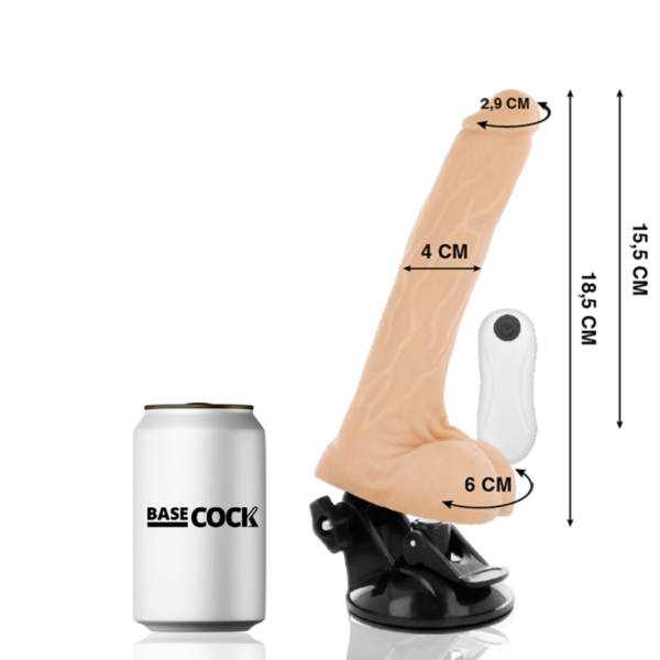 BASECOCK - VIBRATEUR ARTICULABLE TÉLÉCOMMANDE NATUREL 18.5 CM -O- 4 CM - – Image 2