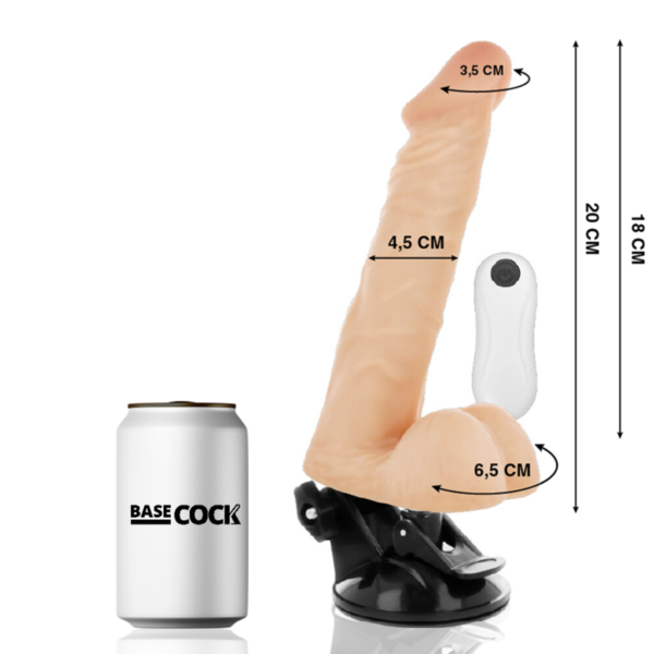 BASECOCK - VIBRATEUR ARTICULABLE TÉLÉCOMMANDE NATUREL 20 CM -O- 4.5 CM - – Image 2