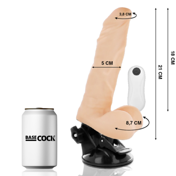 BASECOCK - VIBRATEUR ARTICULABLE TÉLÉCOMMANDE NATUREL 21 CM -O- 5 CM - – Image 2
