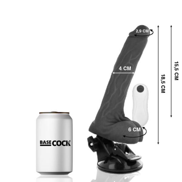 BASECOCK - VIBRATEUR ARTICULABLE TÉLÉCOMMANDE NOIR 18.5 CM -O- 4 CM - – Image 2