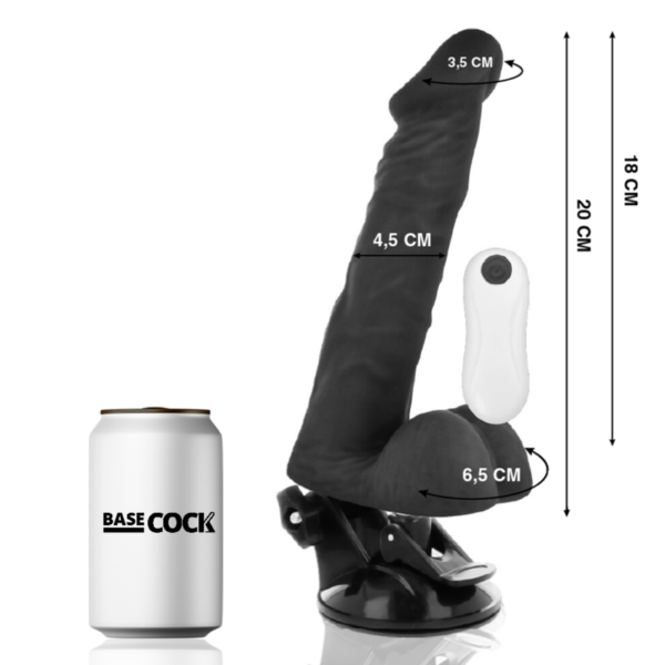 BASECOCK - VIBRATEUR ARTICULABLE TÉLÉCOMMANDE NOIR 20 CM -O- 4.5 CM - – Image 2