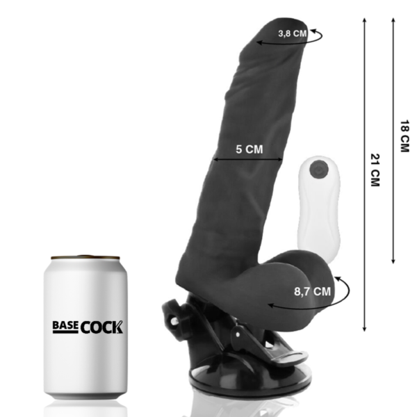 BASECOCK - VIBRATEUR ARTICULABLE TÉLÉCOMMANDE NOIR 21 CM -O- 5 CM - – Image 2