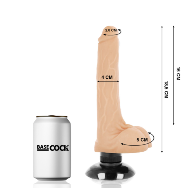 BASECOCK - VIBRATEUR RÉALISTE 2-1 NATUREL 18.5 CM -O- 4 CM - – Image 2
