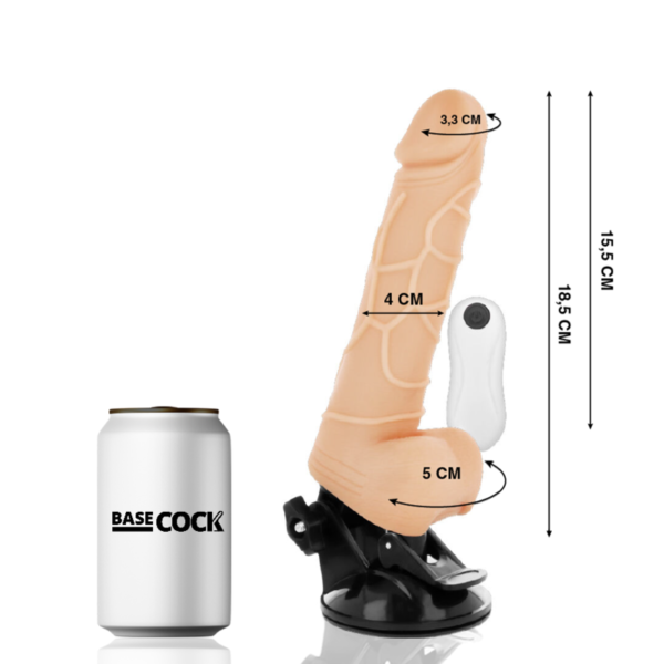 BASECOCK - VIBRATEUR TÉLÉCOMMANDE NATUREL RÉALISTE 18.5 CM -O- 4CM - – Image 2