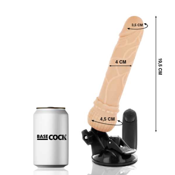 BASECOCK - VIBRATEUR RÉALISTE TÉLÉCOMMANDE NATUREL 19.5 CM -O- 4 CM - – Image 2