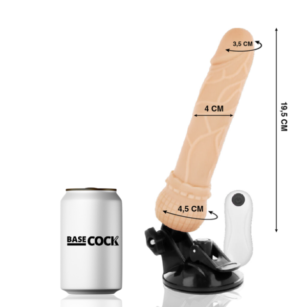 BASECOCK - VIBRATEUR TÉLÉCOMMANDE NATUREL RÉALISTE 19.5 CM -O- 4 CM - – Image 2