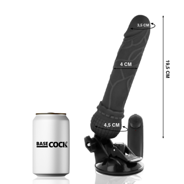 BASECOCK - VIBRATEUR RÉALISTE TÉLÉCOMMANDE NOIR 19.5 CM -O- 4 CM - – Image 2
