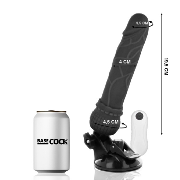 BASECOCK - VIBRATEUR RÉALISTE TÉLÉCOMMANDE NOIR 19.5 CM -O- 4 CM - – Image 2