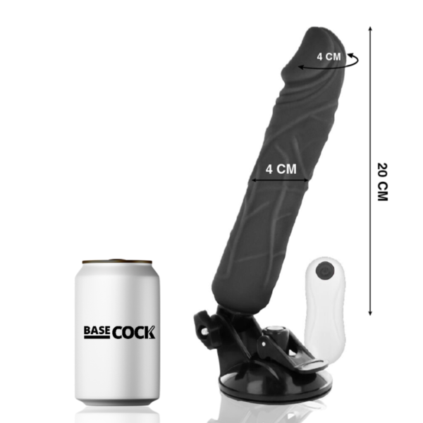 BASECOCK - VIBRATEUR RÉALISTE TÉLÉCOMMANDE NOIR 20 CM -O- 4 CM - – Image 2