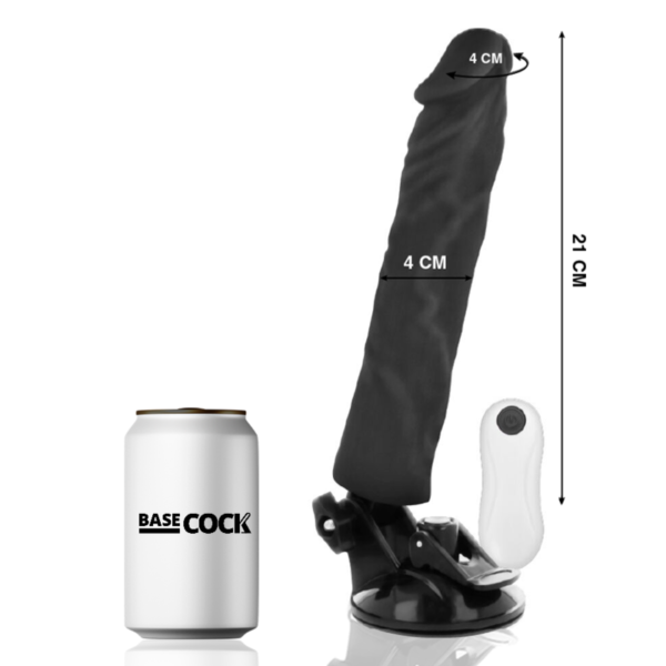 BASECOCK - VIBRATEUR RÉALISTE TÉLÉCOMMANDE NOIR 21 CM -O- 4 CM - – Image 2