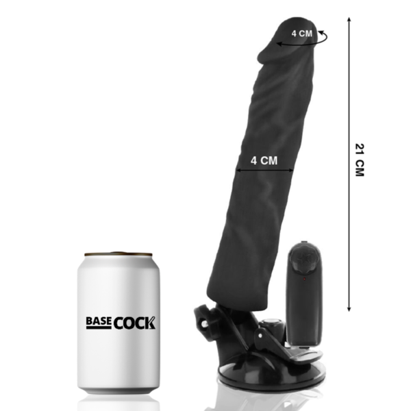 BASECOCK - VIBRATEUR RÉALISTE TÉLÉCOMMANDE NOIR 21 CM -O- 4 CM - – Image 2
