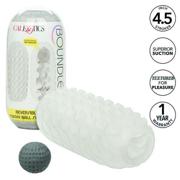CALIFORNIA EXOTICS - BOUNDLESS RÉVERSIBLE SQUISHY BALL STROKE JAUNE -