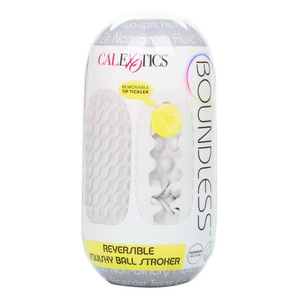 CALIFORNIA EXOTICS - BOUNDLESS SQUISHY RÉVERSIBLE BALL STROKE GRIS - – Image 2