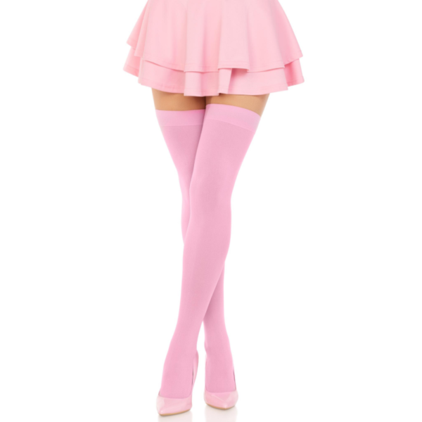 LEG AVENUE - CUISSES HAUTES EN NYLON ROSE - – Image 4