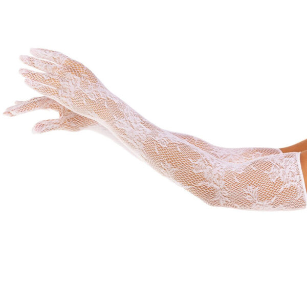 LEG AVENUE - GANTS FLEURS ROUGES BLANCS -