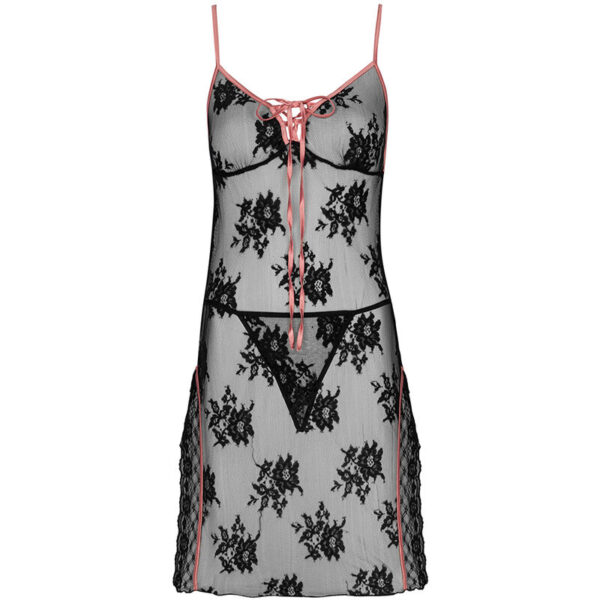 LIVCO CORSETTI FASHION - KARONIN LC 90628 CHEMISE + CULOTTE NOIR L/XL - – Image 3