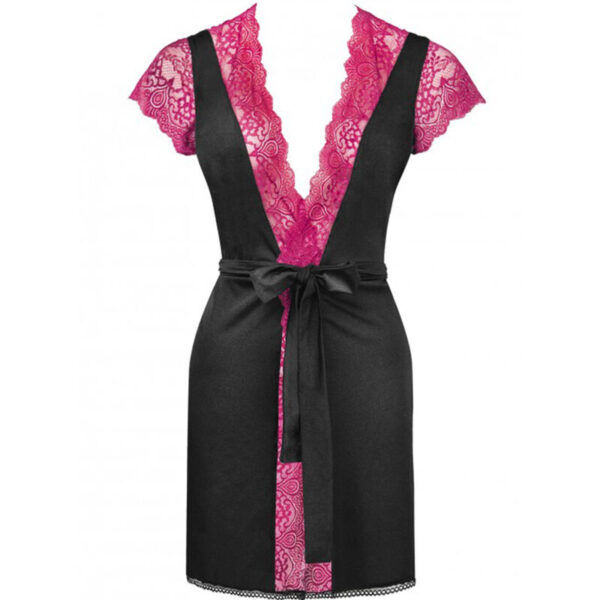 LIVCO CORSETTI FASHION - KUMIKO LC 90428 ROBE DE CHAMBRE + CULOTTE NOIR L/XL - – Image 3