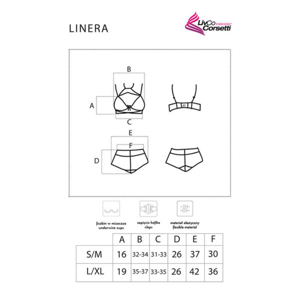 LIVCO CORSETTI FASHION - LINERA FOR THE SENSES COLLECTION SOUTIEN-GORGE + CULOTTE NOIR - – Image 5