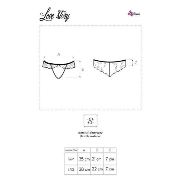 LIVCO CORSETTI FASHION - LOVE STORY LC 90679 CULOTTE CROTCHLESS NOIR L/XL - – Image 5
