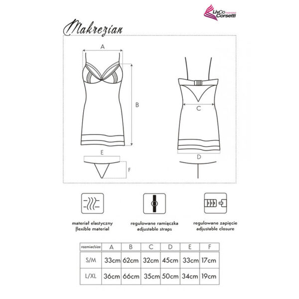 LIVCO CORSETTI FASHION - CHEMISE + CULOTTE MAKREZIAN LC 90545 NOIR L/XL - – Image 5