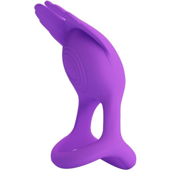 PRETTY LOVE - ANNEAU PÉNIS VIBRANT 7 VIBRATIONS SILICONE VIOLET - – Image 2