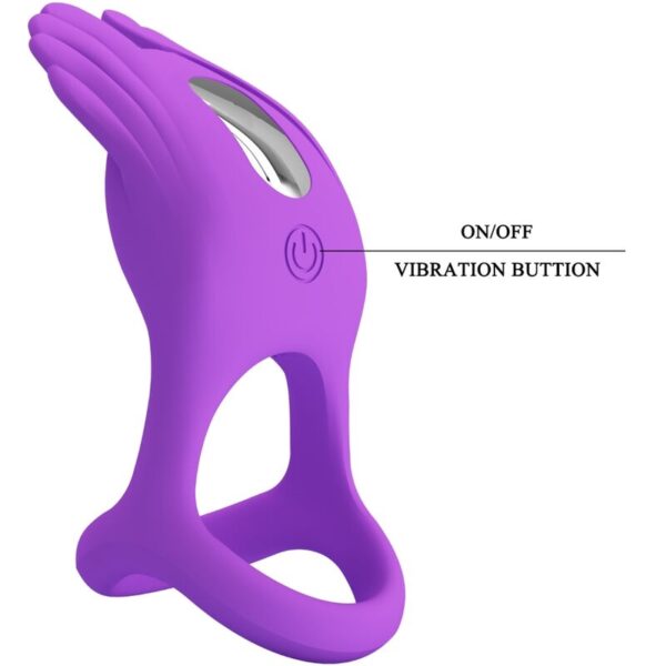 PRETTY LOVE - ANNEAU PÉNIS VIBRANT 7 VIBRATIONS SILICONE VIOLET - – Image 6