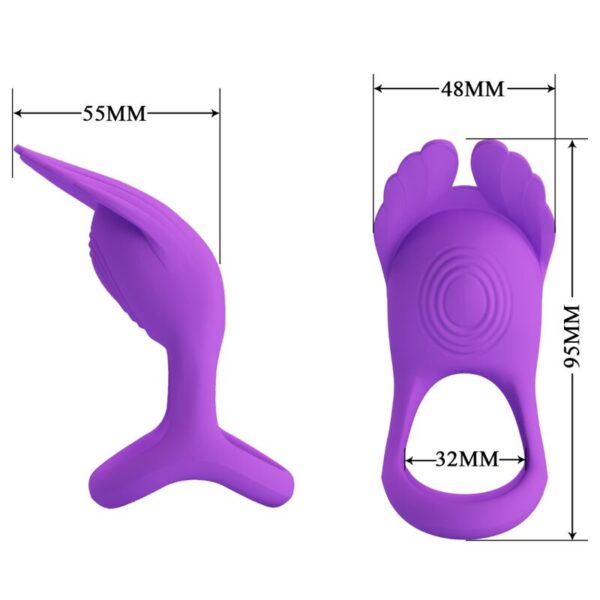 PRETTY LOVE - ANNEAU PÉNIS VIBRANT 7 VIBRATIONS SILICONE VIOLET - – Image 7