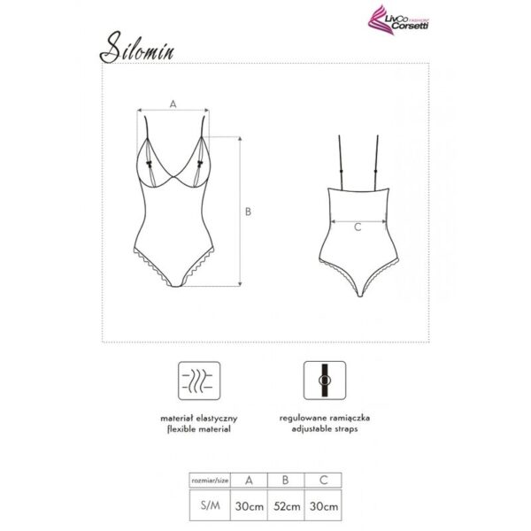 LIVCO CORSETTI FASHION - CORPS + PEIGNOIR SILOMIN LC 1401 NOIR TAILLE UNIQUE - – Image 5