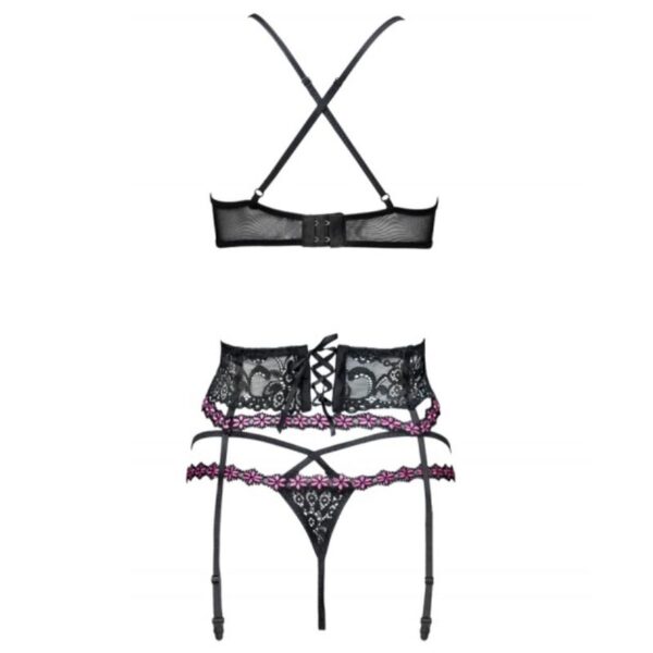 LIVCO CORSETTI FASHION - SNEHANA LC 90443 SOUTIEN-GORGE + JARRETIÈRE + CULOTTE NOIR - – Image 4