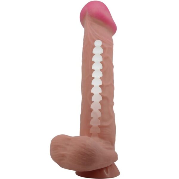 PRETTY LOVE - SÉRIE SLIDING SKIN GODE RÉALISTE AVEC VENTOUSE SLIDING SKIN MARRON 26 CM - – Image 5