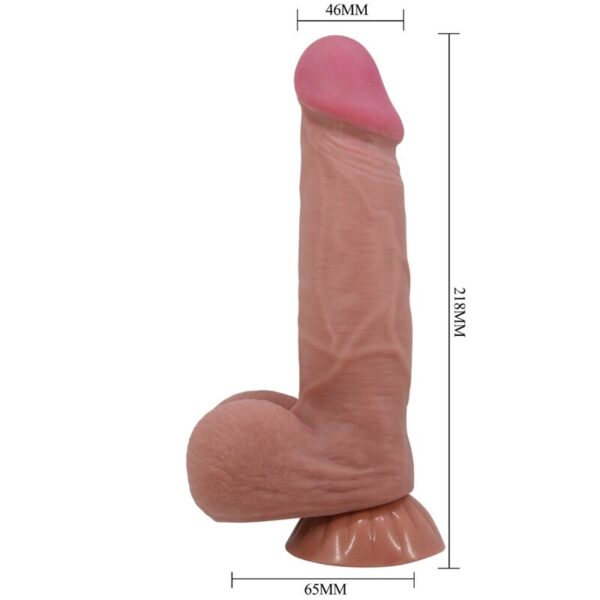 PRETTY LOVE - SÉRIE SLIDING SKIN GODE RÉALISTE AVEC VENTOUSE COULISSANTE PEAU BRUN 20,6 CM - – Image 6