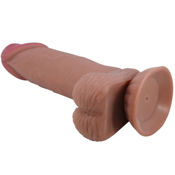 PRETTY LOVE - SÉRIE SLIDING SKIN GODE RÉALISTE AVEC VENTOUSE COULISSANTE PEAU BRUN 19,4 CM - – Image 4