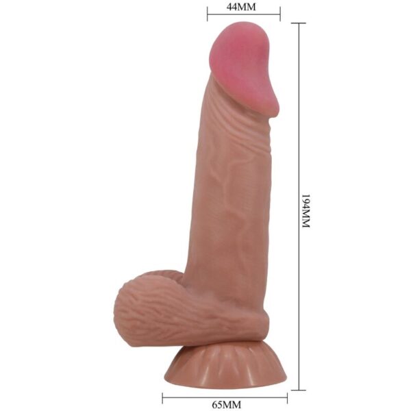 PRETTY LOVE - SÉRIE SLIDING SKIN GODE RÉALISTE AVEC VENTOUSE COULISSANTE PEAU BRUN 19,4 CM - – Image 6
