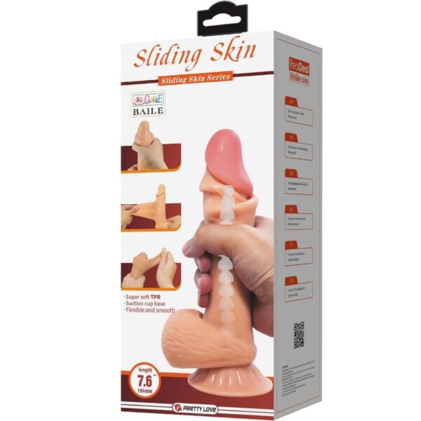 PRETTY LOVE - GODE RÉALISTE SÉRIE SLIDING SKIN AVEC VENTOUSE SLIDING SKIN 19,4 CM - – Image 7