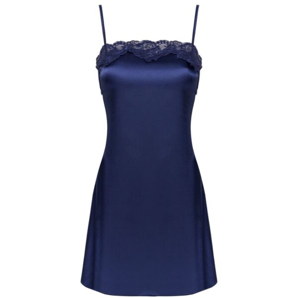 LIVCO CORSETTI FASHION - JACQUELINE LC 90249 ROBE DE CHAMBRE + CHEMISE + CULOTTE BLEU MARINE S/M - – Image 6