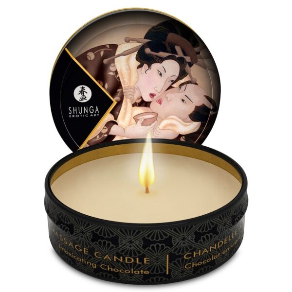 SHUNGA - BOUGIE DE MASSAGE MINI CARESS BY CANDELIGHT CHOCOLAT 30 ML -