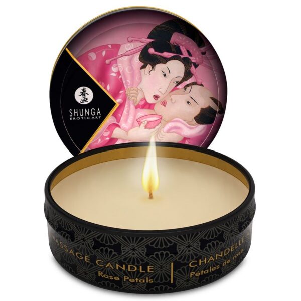 SHUNGA - BOUGIE DE MASSAGE MINI CARESS BY CANDELIGHT ROSES 30 ML -