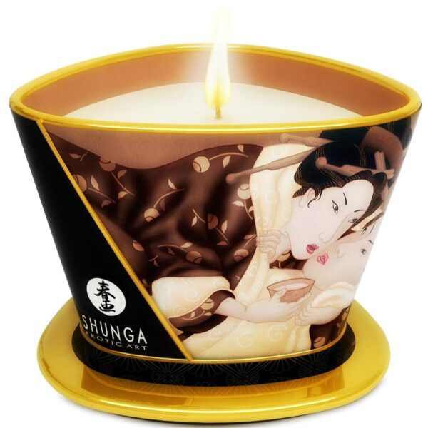 SHUNGA - BOUGIE DE MASSAGE AU CHOCOLAT MINI CARESS BY CANDELIGHT 170 ML -