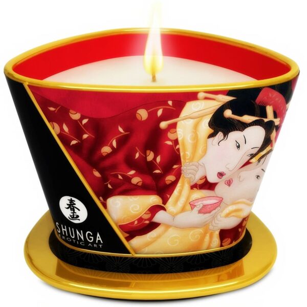 SHUNGA - MINI CARESSE AUX BOUGIES FRAISES ET BOUGIE DE MASSAGE CAVA 170 ML -