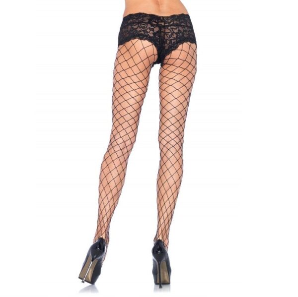 LEG AVENUE - PANTALON EN RÉSILLE AVEC SHORT EN DENTELLE - – Image 2