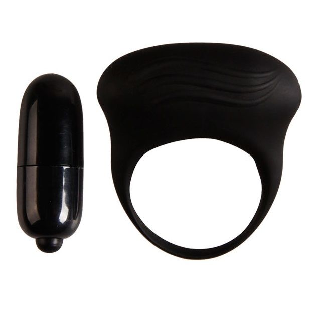 PRETTY LOVE - ANNEAU VIBRATEUR NOIR BERTRAM -