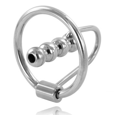 METAL HARD - ANNEAU DE GLAND EN AVEC BOUCHON URÉTRAL 28MM -