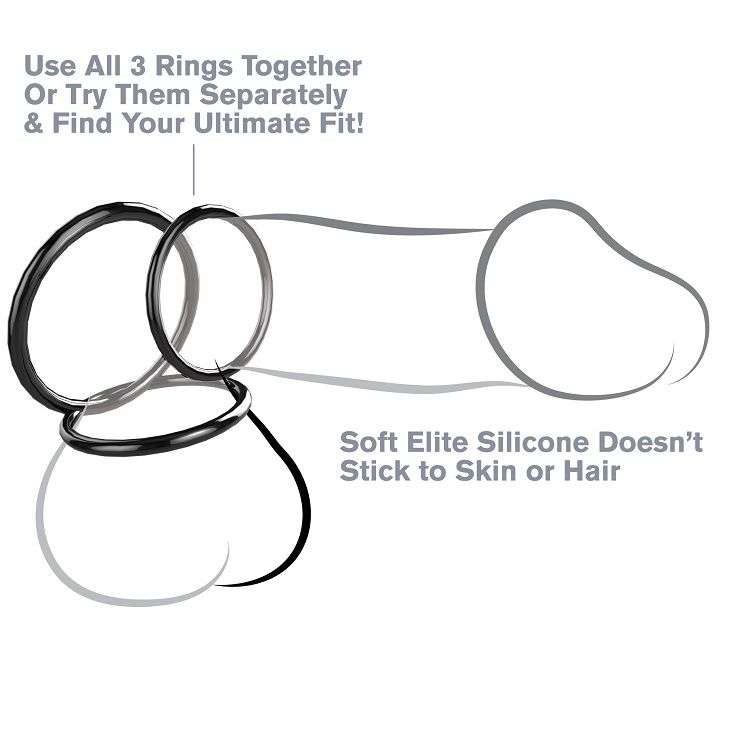 FANTASY C-RINGZ - SILICONE 3 ANNEAUX STAMINA SET -