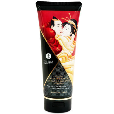 SHUNGA - CRÈME DE MASSAGE FRAISE ET CAVA 200 ML -