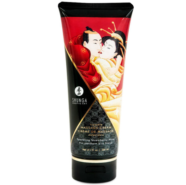SHUNGA - CRÈME DE MASSAGE FRAISE ET CAVA 200 ML -
