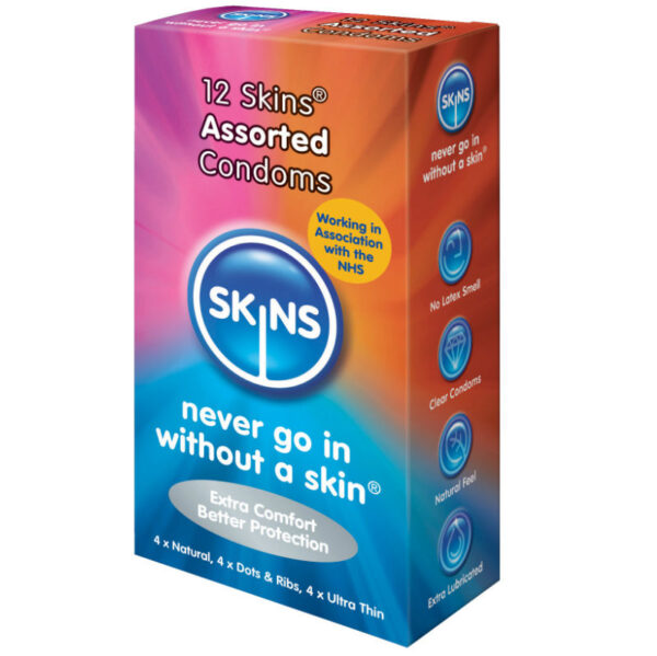 SKINS - PRÉSERVATIFS ASSORTIS PACK DE 12 -
