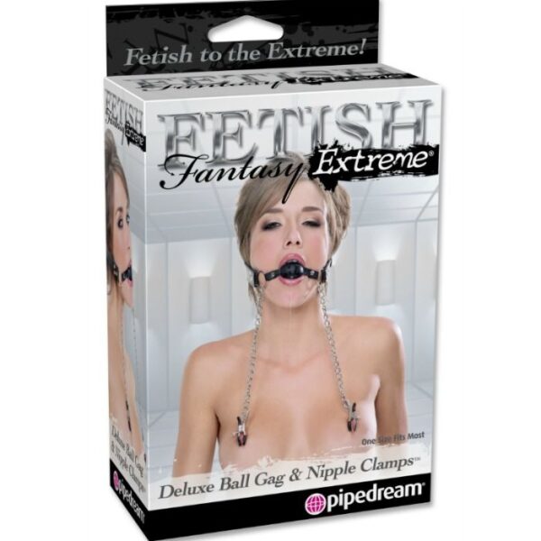 FETISH FANTASY EXTREME - DELUXE BALL GAG ET PINCES À TETONS -