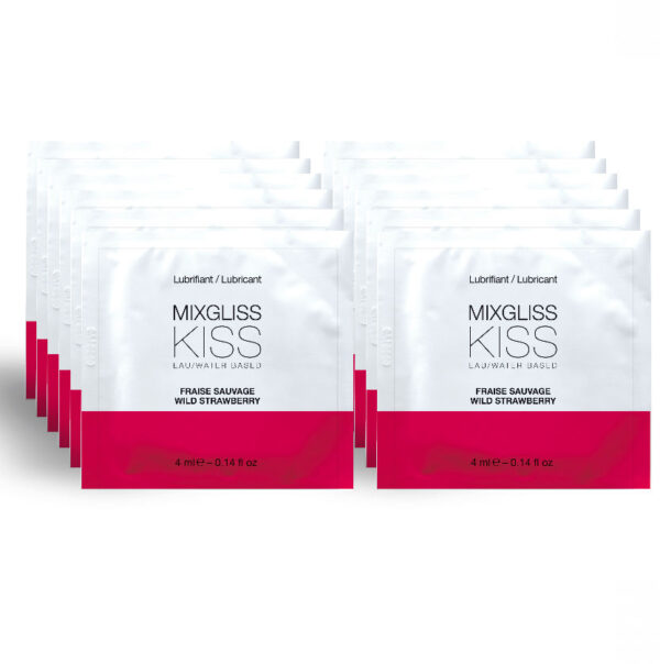 MIXGLISS - LUBRIFIANT BASE D'EAU SAVEUR FRAISE 12 UNIDOSE 4 ML -